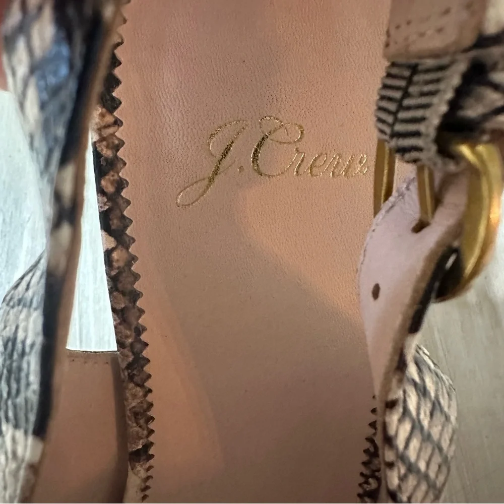 J.Crew Snake Embossed Leather Slingback Pump